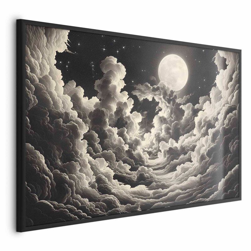 Plakat Artgeist Księżyc wśród chmur 30x21 cm z ramą czarną 1 szt
