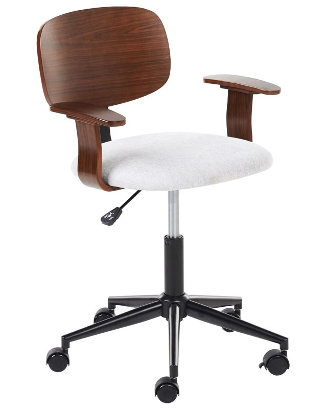 Krzesło biurowe Obrotowy Gunnison Len syntetyczny Jasnoszary 1 szt.