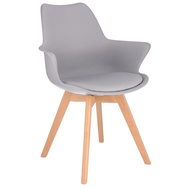 Krzesło profilowane JUMI wygodne plastikowe do salonu jadalni szare 1 szt.