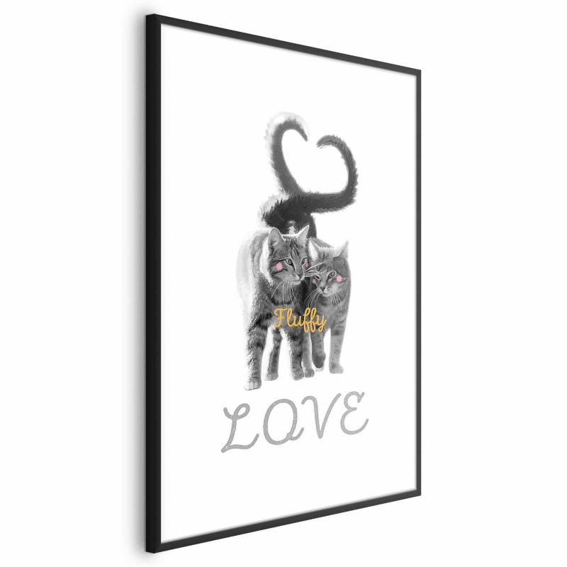 Plakat Artgeist Fluffy Love 21x30 cm z ramą czarną 1 szt