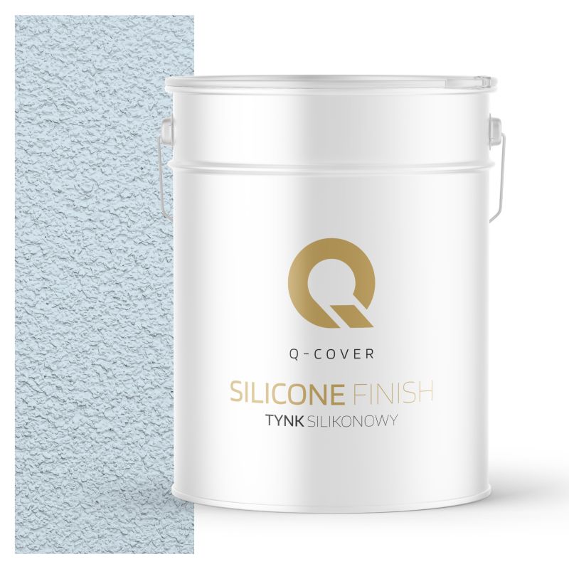 Tynk Silikonowy Elewacyjny Baranek 1.00mm Q-Cover Biel złamana w niebieski F111 15KG
