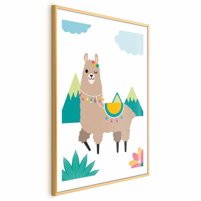 Plakat Artgeist Niezwykła lama 40x60 cm z ramą złotą 1 szt