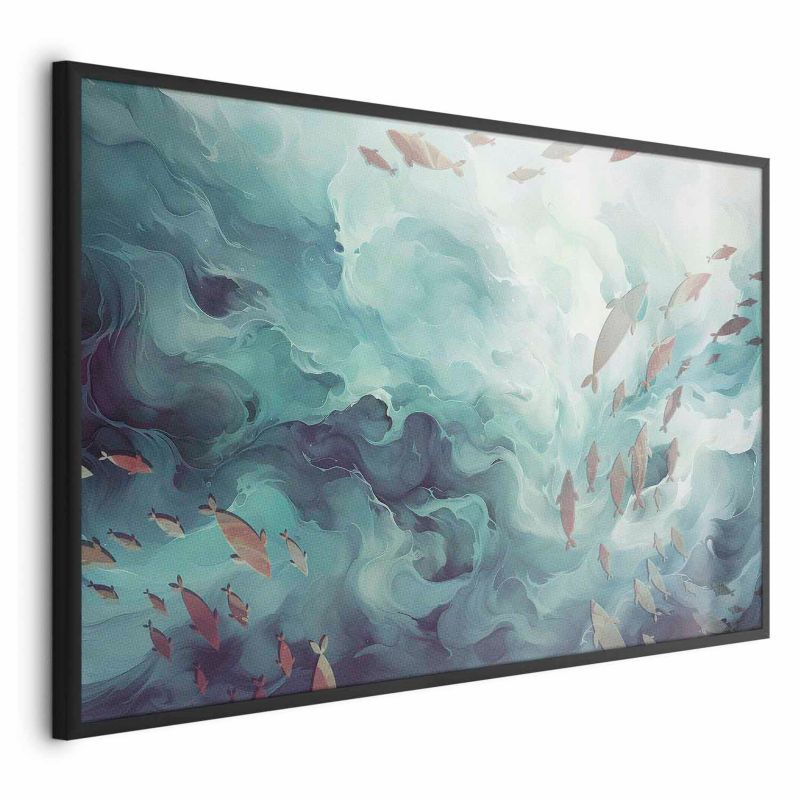 Plakat Artgeist Ryby w oceanie 42x29,7 cm z ramą czarną 1 szt