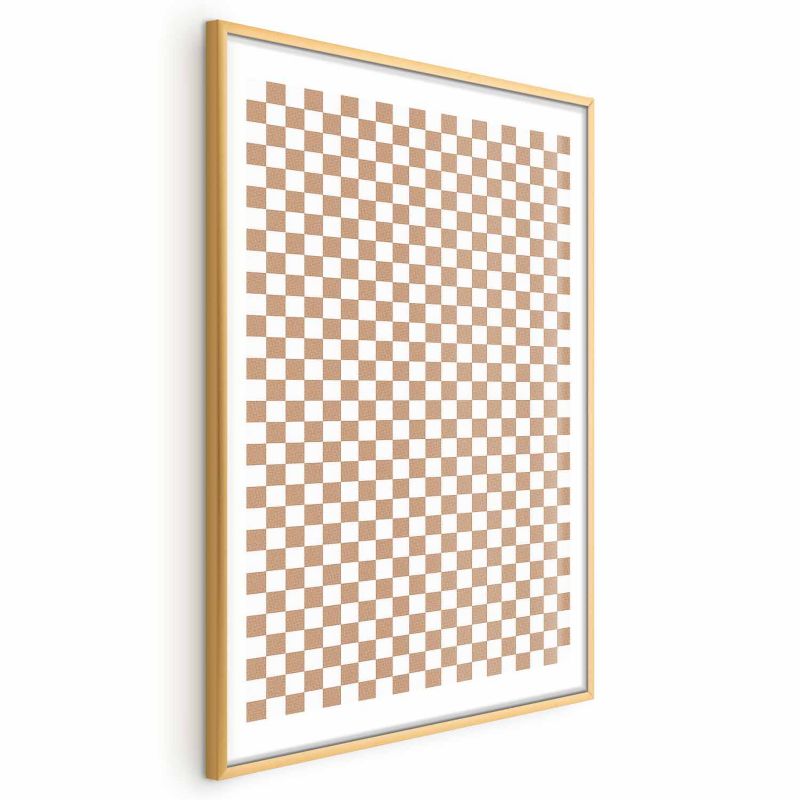 Plakat Artgeist Brązowa geometria 60x90 cm z ramą złotą 1 szt