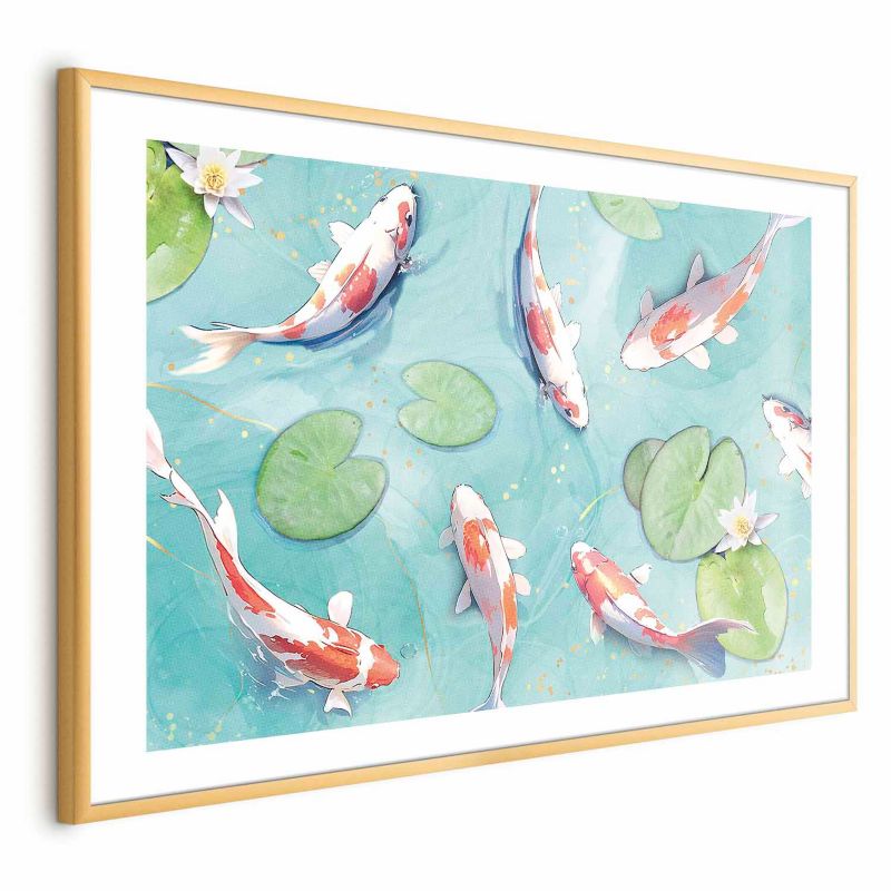 Plakat Artgeist Staw w Japonii 42x29,7 cm z ramą złotą 1 szt