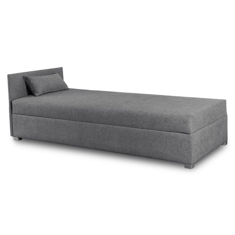 Łóżko Mebel Elite 90x200 Młodzieżowe Tapicerowane Jednoosobowe Tapczan Szare KARO 1 szt.