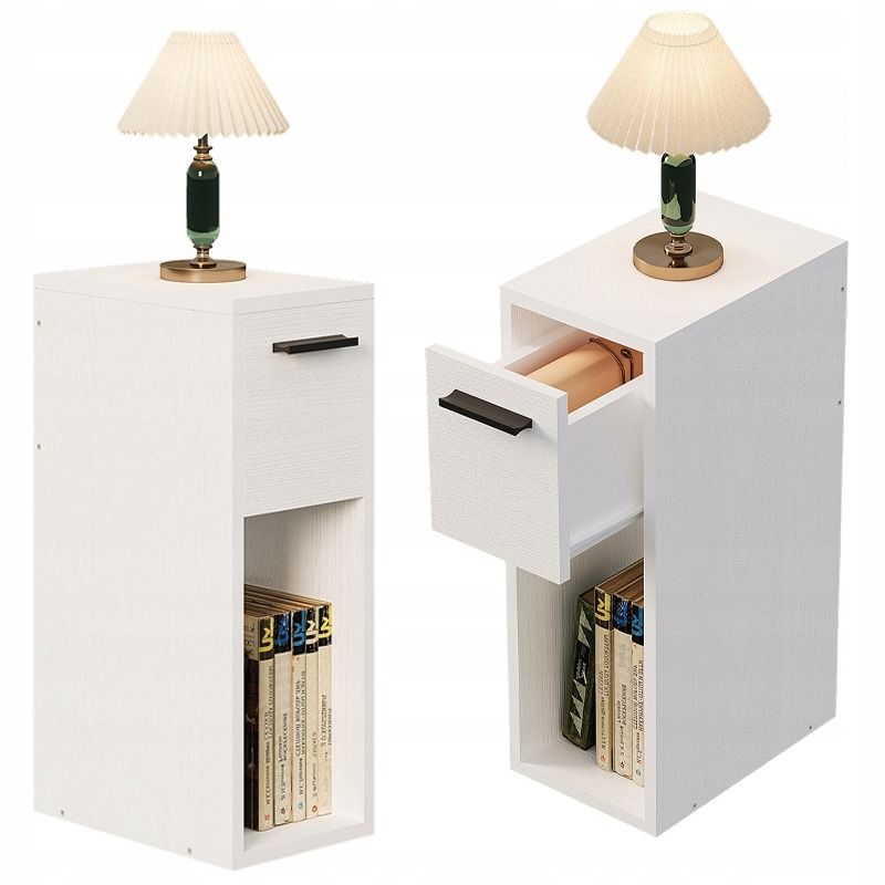 Szafka nocna Rebiko biała z szufladą stolik z półką 1szt.