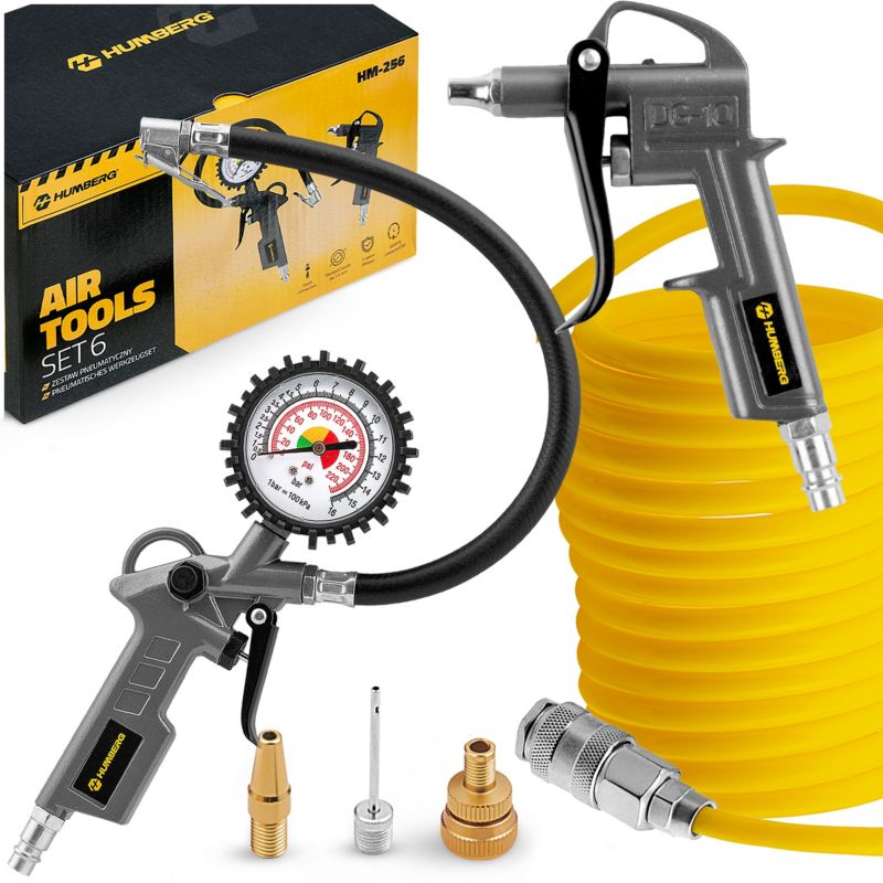 Zestaw narzędzi pneumatycznych Humberg 6 el. do kompresora sprężarki 6w1 HM-256 1szt.