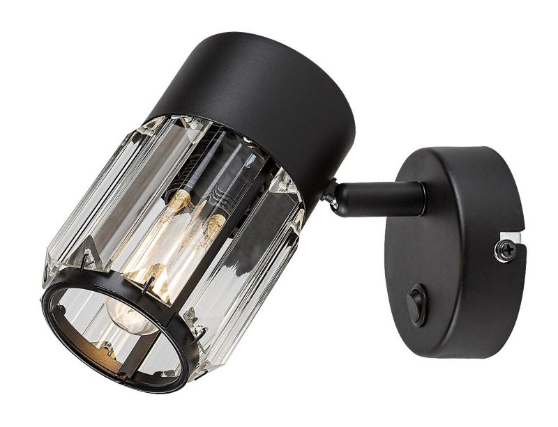 Spot oprawa sufitowa Rabalux Venaro czarno-przezroczysty 1 x E14 x IP20 wym: 12,5 x 8 x 17,5 cm - 1 szt.