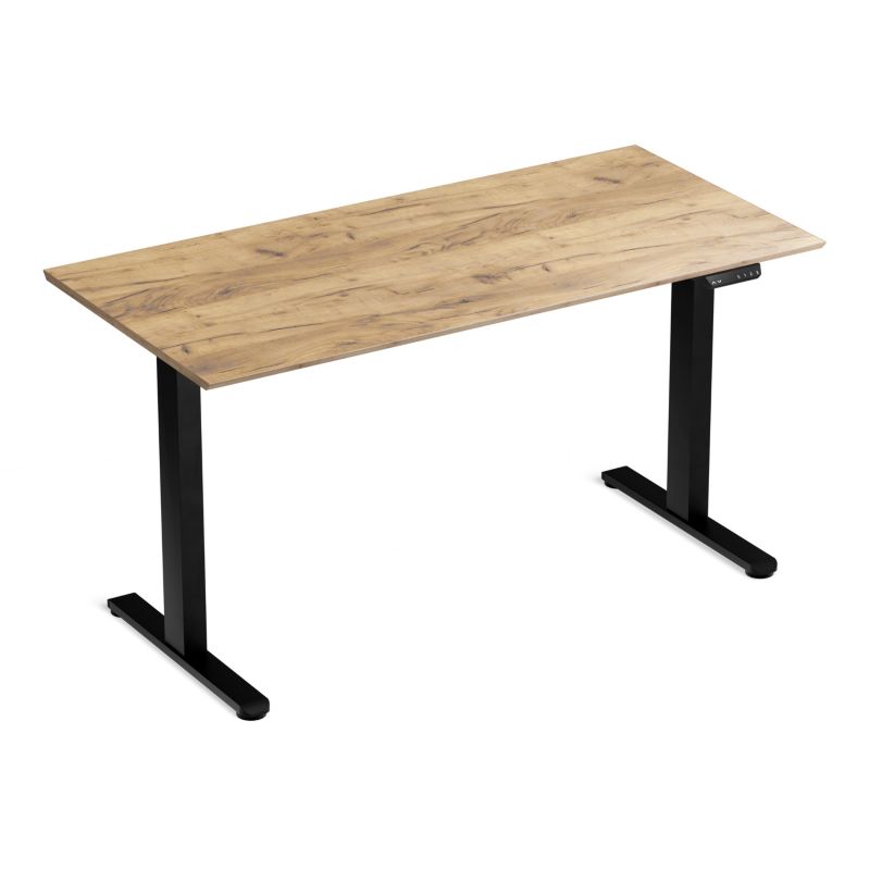 Biurko elektryczne regulowane LVNSystem Control Flex+ 140 cm czarny/dąb craft złoty 1 szt.