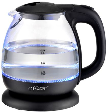 Czajnik elektryczny szklany Czarny 1l 1100W Maestro MR-055-black 1 szt.