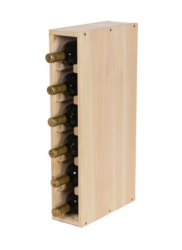 Stojak na wino MODO24 modułowy wąski 6 butelek naturalny 1 szt.