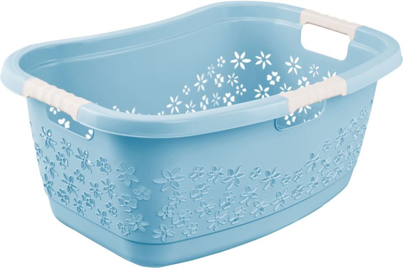 Kosz na pranie Keeeper Lasse 58L, plastikowy, niebieski, praktyczny design, 1 szt.