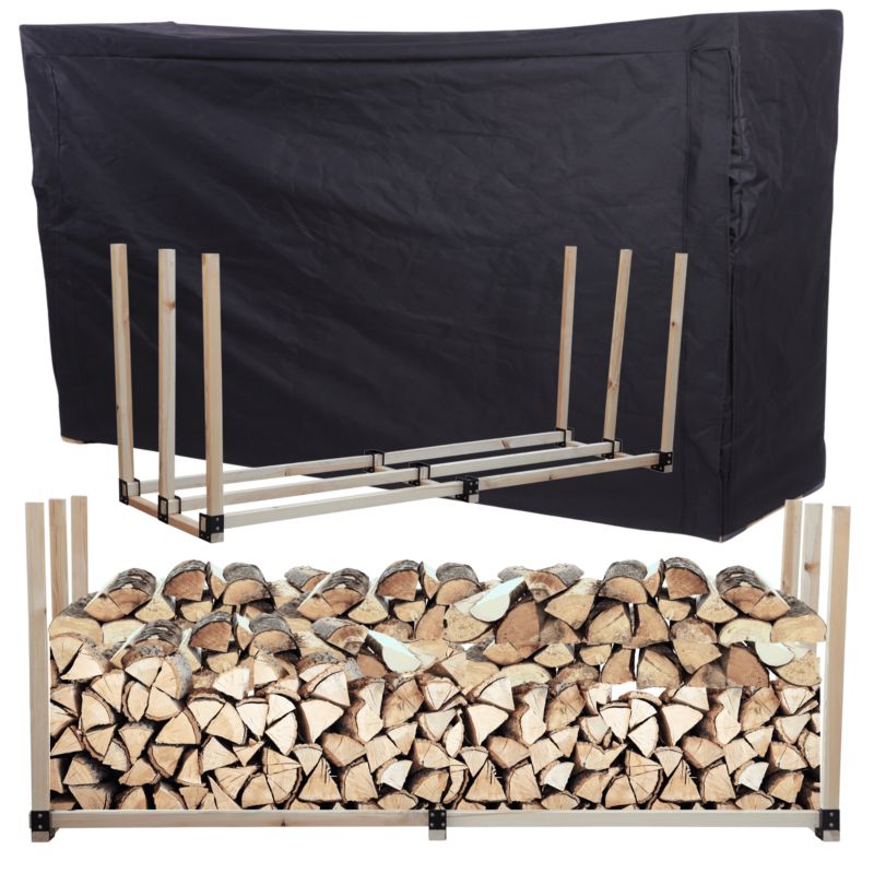 Stojak na drewno kominkowe MODO24 wiata z pokrowcem drewutnia 2,4 m3 1 szt.