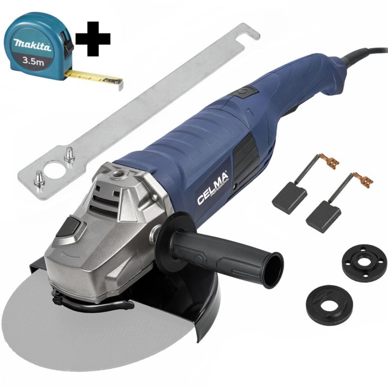 Zestaw Szlifierka kątowa CELMA Professional PRAg 230GEO 2500W 230mm + miara MAKITA 3,5m 1 szt.