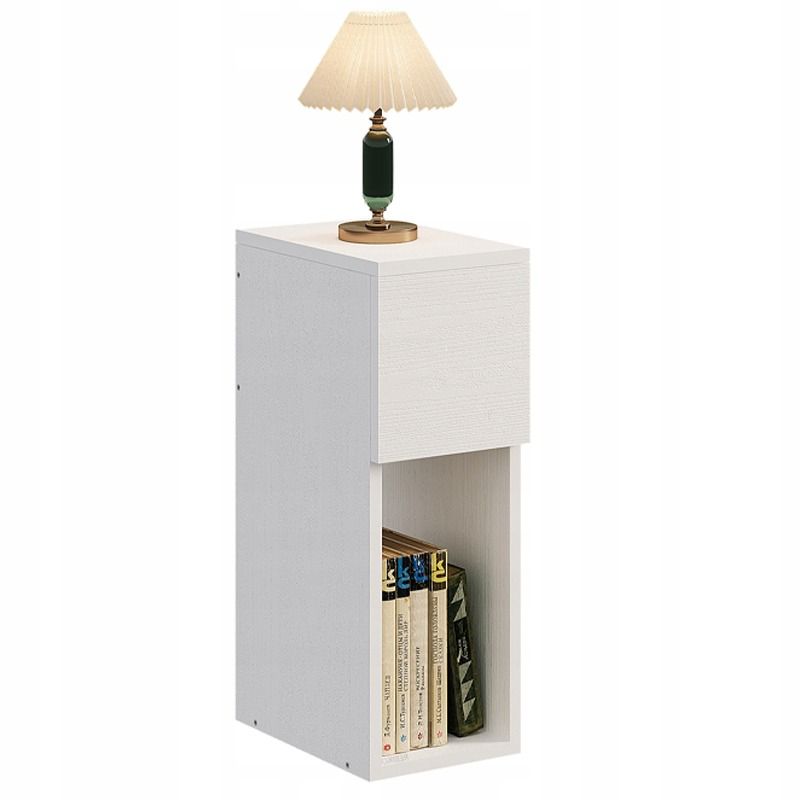 Szafka nocna Rebiko biała z szufladą stolik z półką nowoczesny loft do sypialni 1szt