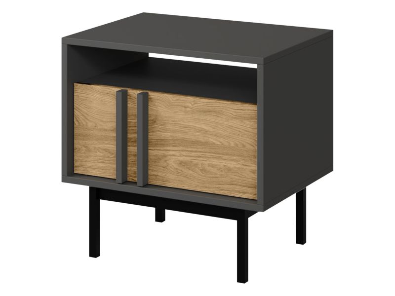 Szafka nocna MIRJAN 24 Alsy 13 antracyt + dąb olejowany 1 szt.