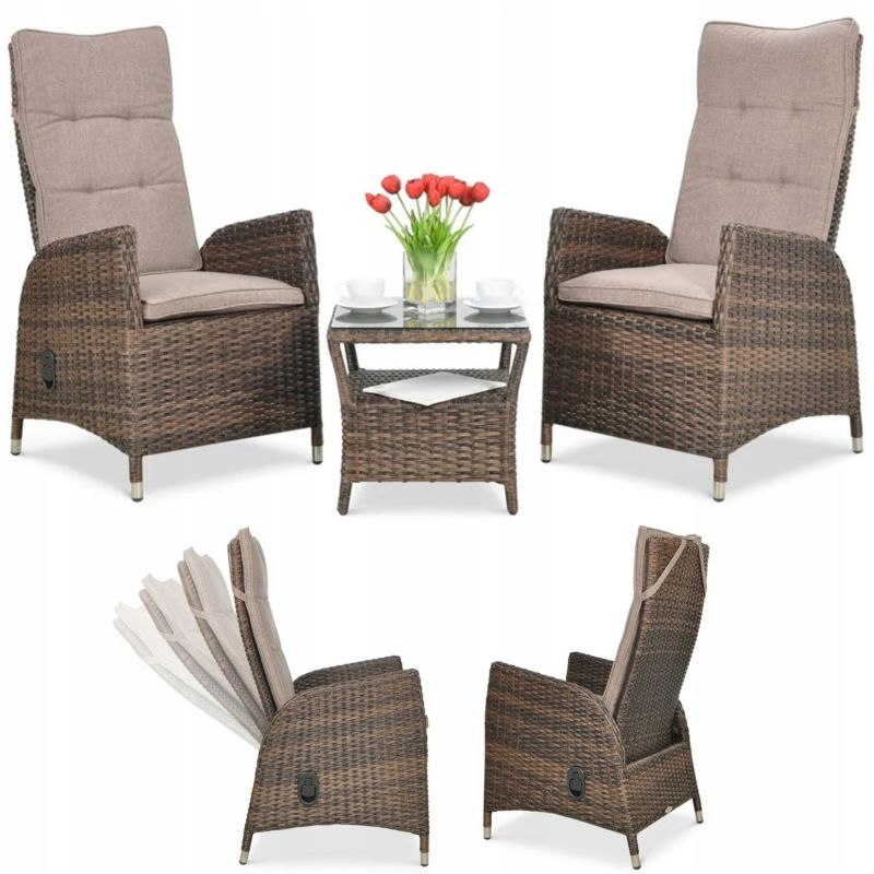 Zestaw Foteli Ogrodowych Focus Garden Wypoczynkowych Technorattan Malta Fotel Stolik 2os 1 szt