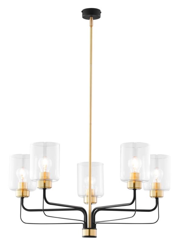 Żyrandol Jupiter CERES złoto-czarny-przezroczysty 5xE27x20W IP20 wym:98x74x74cm - 1 szt.