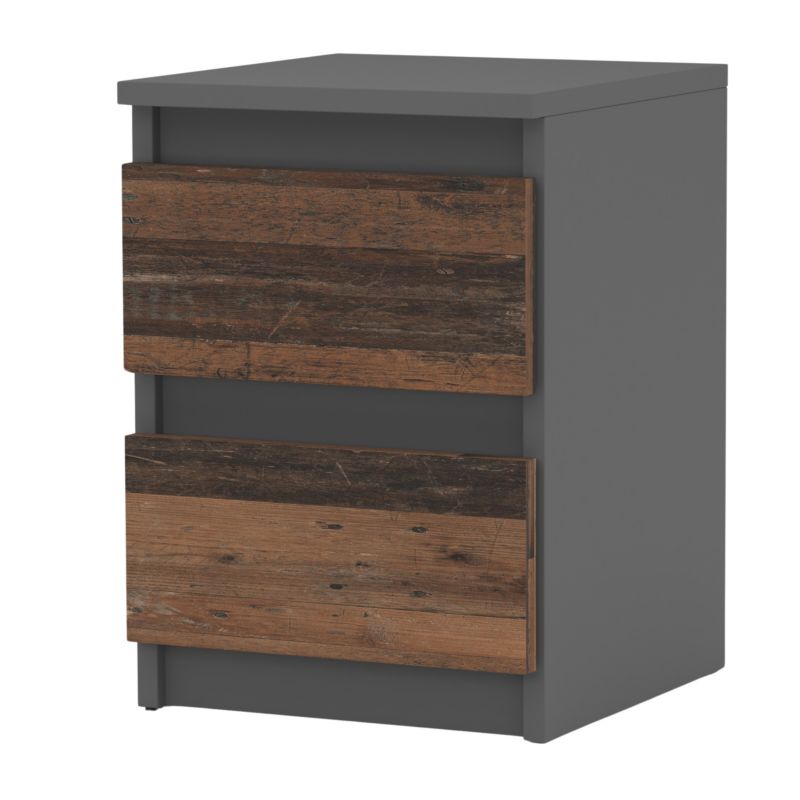 Szafka Nocna Stiv-Meble 2 Szuflady 30 Cm Szary Mat Old Style 30X30X40 Cm 1Szt.