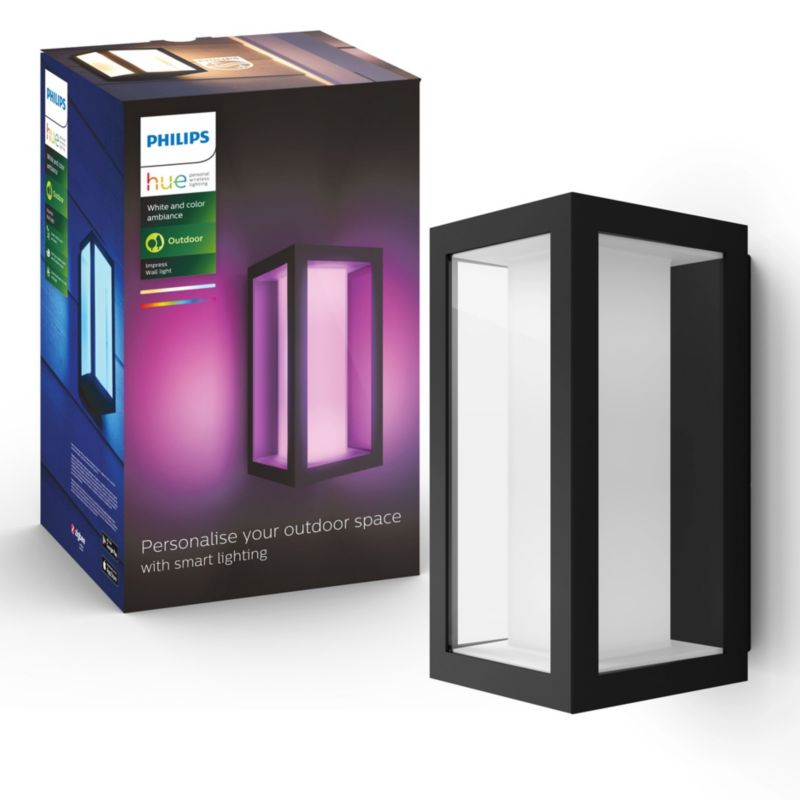 Kinkiet Ogrodowy Philips HUE Lampa Zewnętrzna 15.8W 1180lm IP44 RGB TW Czarna Inteligentna White and Color Ambiance 1 szt.