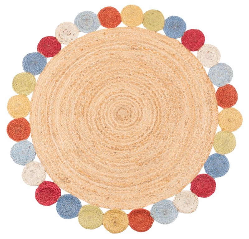 Dywan Multidecor z Juty Outdoor na zewnątrz i do wewnątrz 120 cm koło wielokolorowy 1 szt.