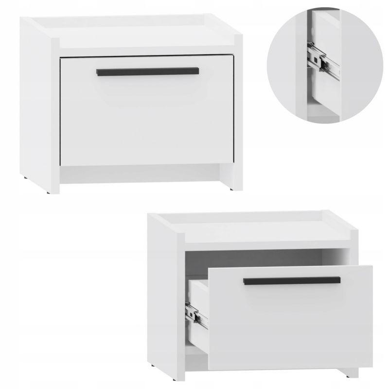 Szafka nocna Matkam ALTIVO 1SW stolik biały 1 szt.