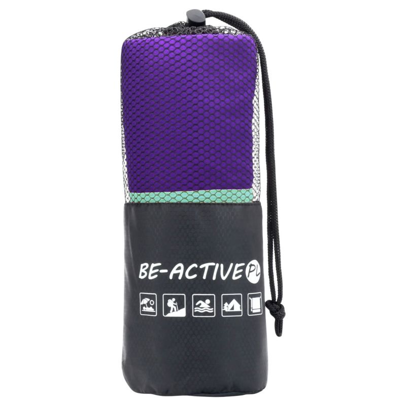 Ręcznik Be-active.pl szybkoschnący sportowy z mikrofibry 180x100 fioletowo-turkusowy 1szt