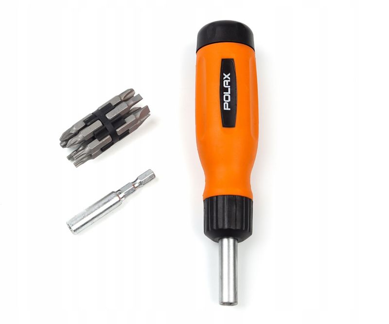 Wkrętak śrubokręt z końcówkami 12 szt Polax 1 szt.