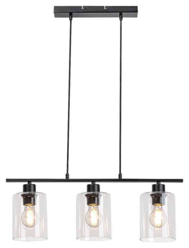 Żyrandol Rabalux Miroslaw czarny matowy-przezroczysty wym: 122 x 60 x 60 cm 3xE27 x 1 szt.