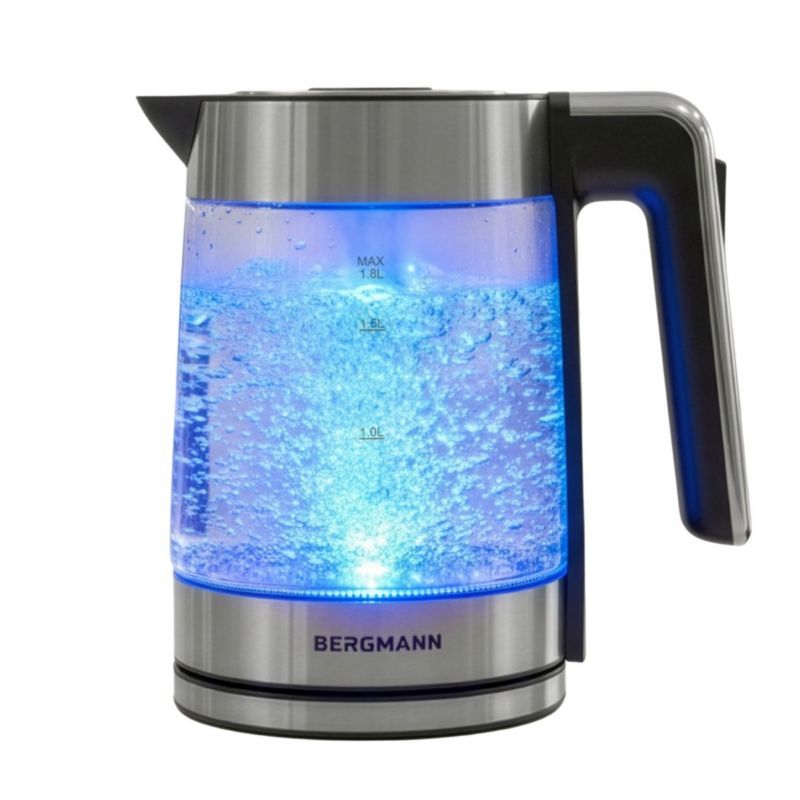 Czajnik Bergmann ZH004 elektryczny szklany z podświetleniem LED 1,8L 2200W cylindryczny 1szt.