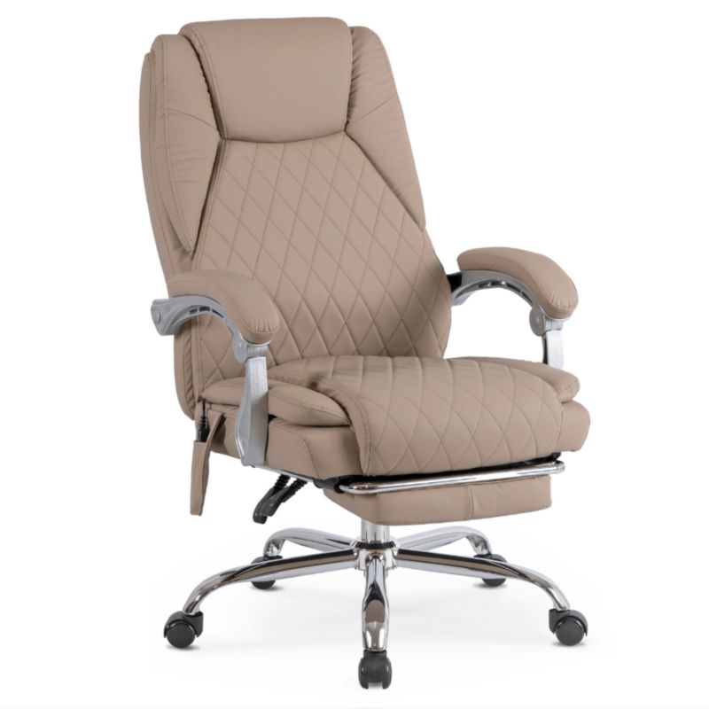 Fotel Mebel Elite GIORGIO Biurowy Obrotowy Z Masażem Krzesło Do Biurka Komputera Beż 1 szt