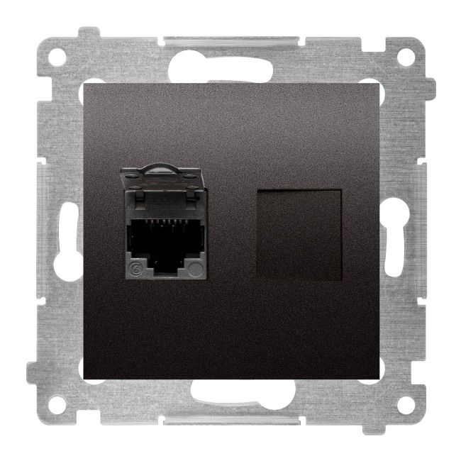 Gniazdo komputerowe Kontakt-Simon S54 RJ45 kat. 6 antracyt