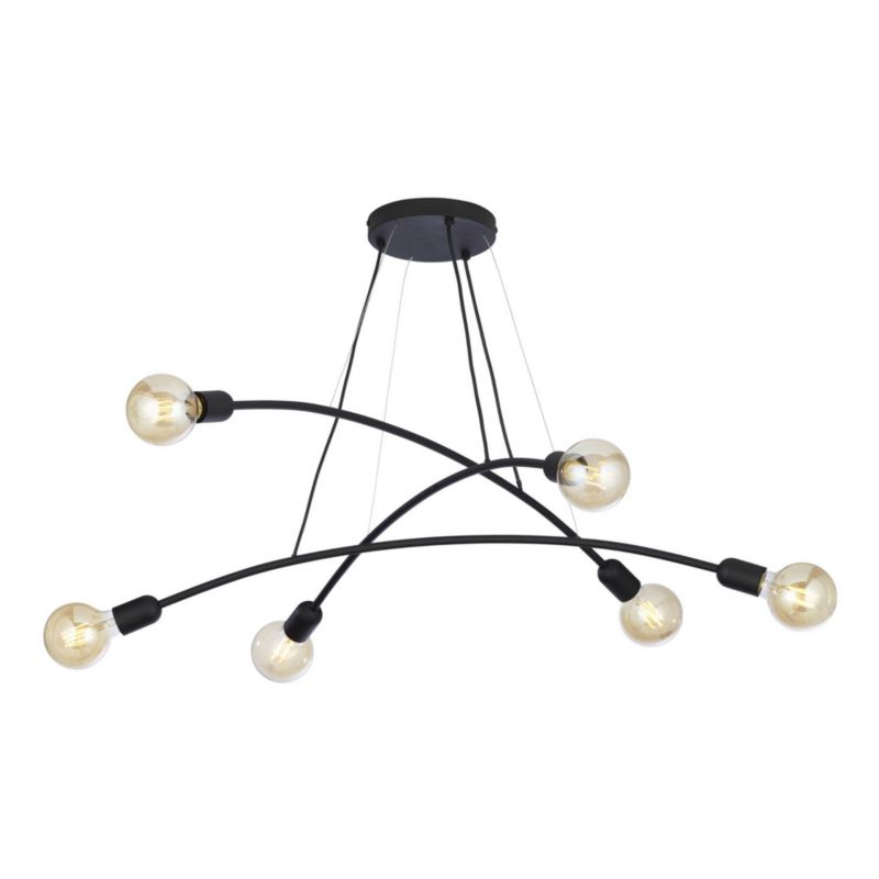 Żyrandol TK-Lighting Helix czarny wym: 140 x 90 x 90 cm 6xE27 x 1 szt.