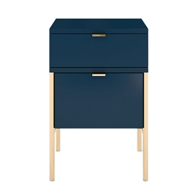 Granatowa szafka nocna Skandica POLKA na złotych nóżkach 1 szt.