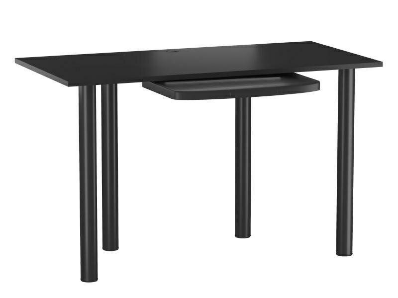 Biurko Lenore INTESI biurko do pracy czarne nowoczesne z regulacją wysokości i półką na klawiaturę 120x60 cm 1 szt.