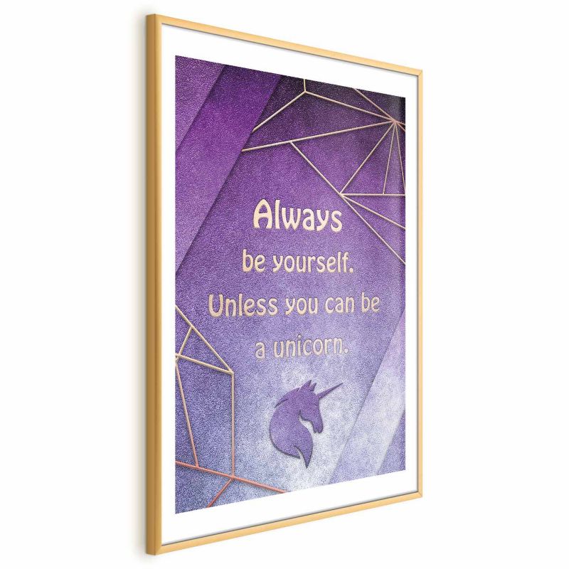 Plakat Artgeist Bądź sobą 60x90 cm z ramą złotą 1 szt