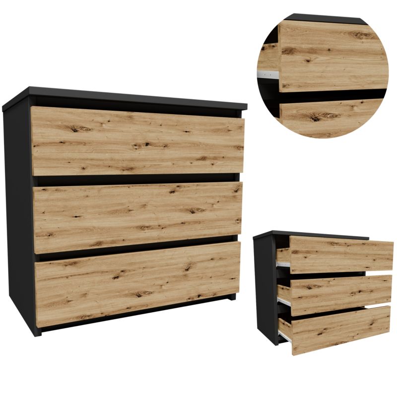 Szafka Matkam nocna CL360GRA komoda grafit-dąb artisan 1 szt.