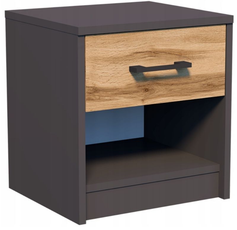 Szafka nocna Matkam 1S stolik Rob grafit-wotan 1 szt.