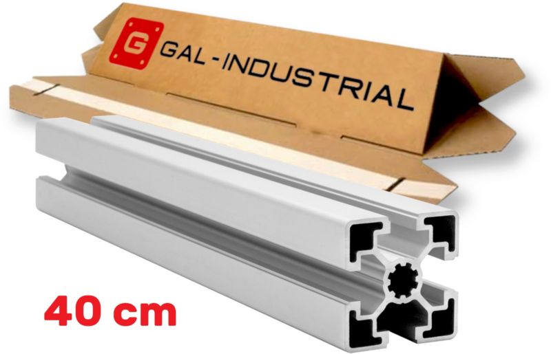 PROFIL KONSTRUKCYJNY ALUMINIOWY GAL-INDUSTRIAL 45x45 otwór 12mm DŁ. 40cm + Cięcie na wymiar 1 szt.