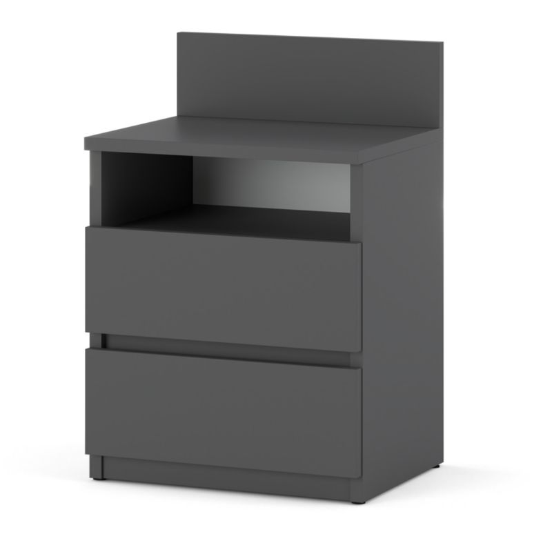 Szafka Nocna Hurtownia-Mebli Szuflady 2 HUGO PLUS 40cm Szary Mat Szary Mat 40x32x59 cm 1szt.