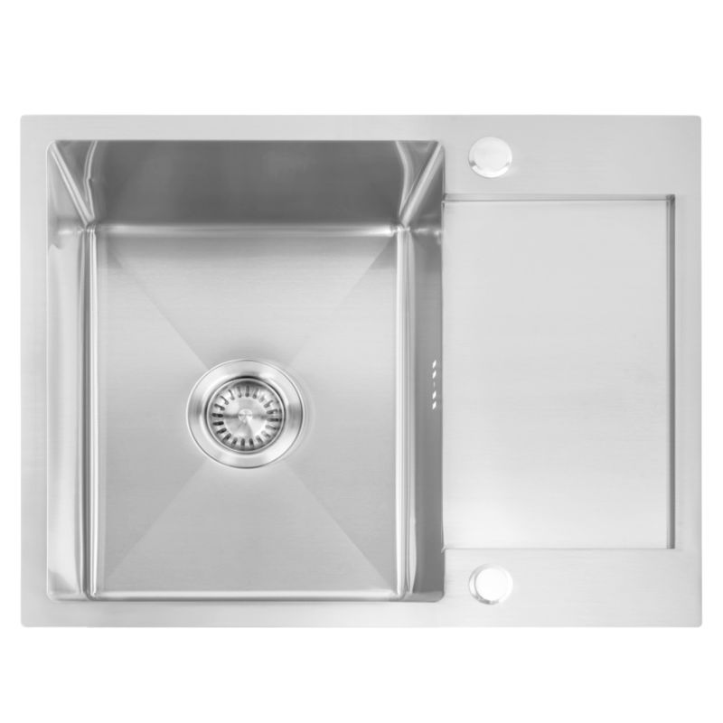 Zlewozmywak Stalowy Rea Paul Nikiel Szczotkowany 60X48X18,5Cm + Bateria Kuchenna Fresh Szczotkowany Nikiel 1 Szt