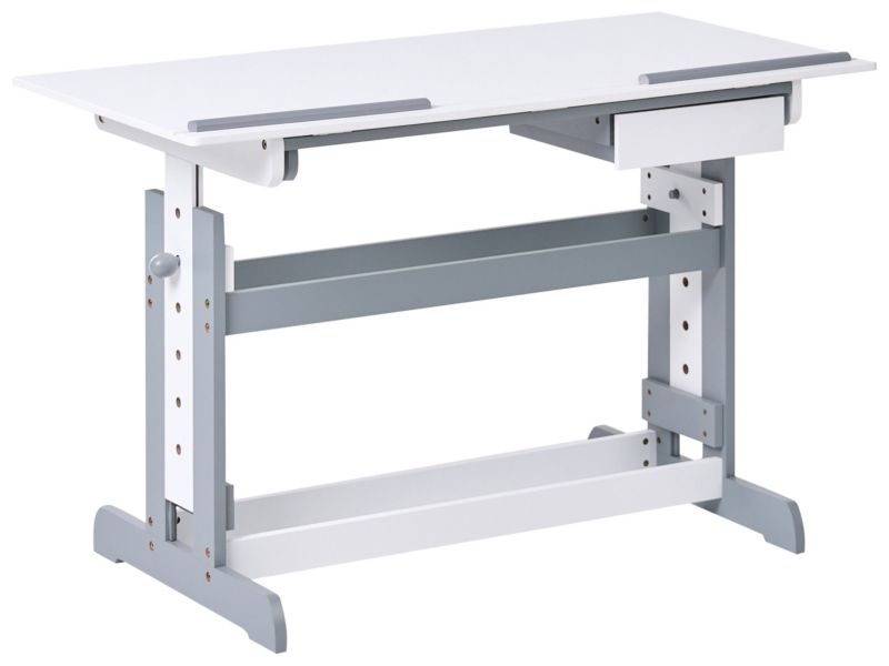 Biurko regulowane manualnie Nannup Biały 110 cm 53 cm 1 szt.