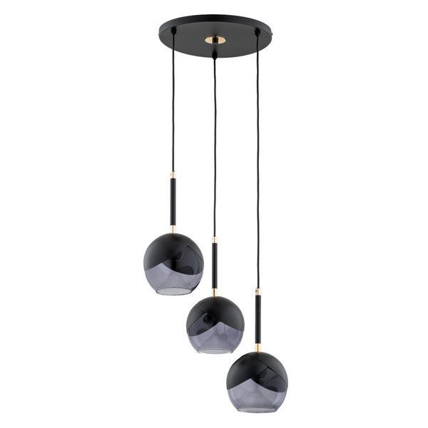 Lampa wisząca Alfa MILTONA czarna-chromowana 3xE27x15W wym:85x38x38cm IP20 -1 szt.