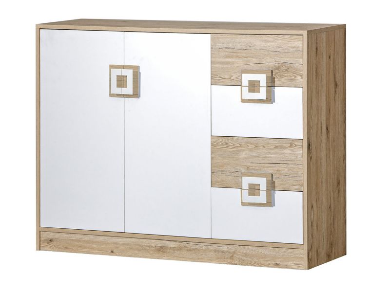 Komoda MIRJAN 24 Nico 8 dąb jasny + biały/dąb jasny 1 szt.