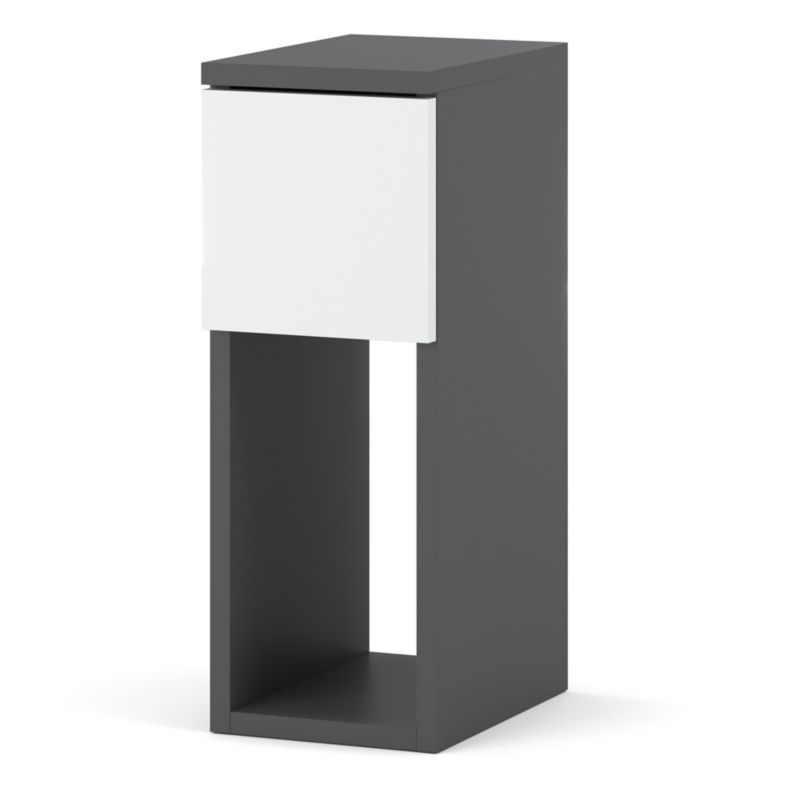 Szafka Nocna Hurtownia-Mebli Szuflady 1 FIGO 20cm Szary Mat Biały Mat 20x30x55 cm 1szt.