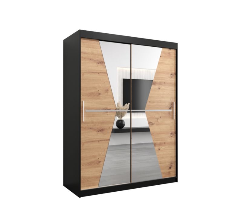 Szafa przesuwna Garderoba Abiks MAROKO 150 czarny/artisan 1 szt.