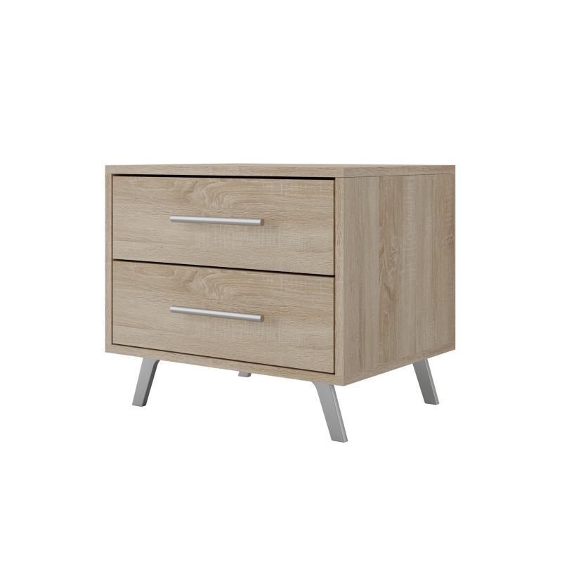 Szafka nocna z szufladami Bettso Ball ze srebrnymi uchwytami sonoma 1szt.