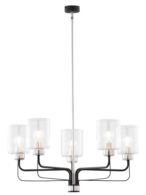 Żyrandol Jupiter CERES czarny-niklowany 5xE27x20W IP20 wym:98x74x74cm - 1 szt.