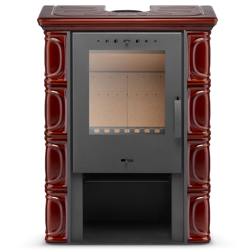 Piec kominkowy kaflowy koza kominek FLAMA ceramiczny ELDUR EkoProjekt w kolorze brązowym 1szt.